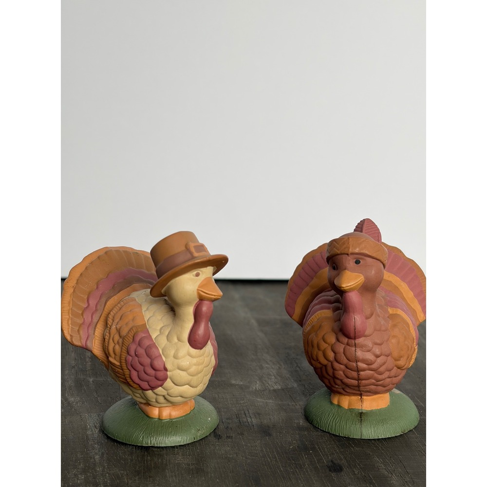 Vintage Avon Thanksgiving Turkey Salt and Pepper Shaker Set Pilgrim Autumn Decor